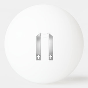 3-D Look Silver Priest's Stole Tischtennisball