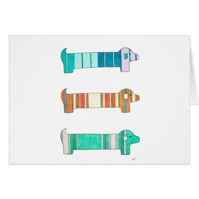 3 Dachshund Color Study #1 (Vorderseite (Horizontal))