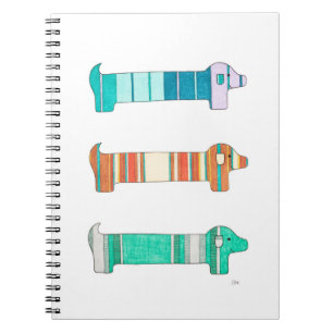 3 Dachshund Color Study #1 Carnet