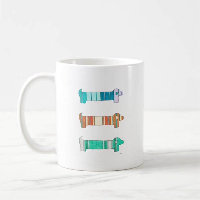 3 Dackel Color Study #1 Coffee Tasse (Links)