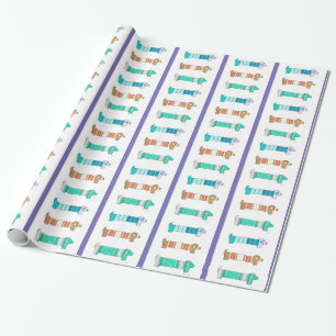 3 Dackel Color Study #1 Wrapping Paper Geschenkpapier
