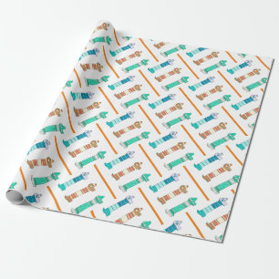 3 Dackel Color Study #1 Wrapping Paper Geschenkpapier