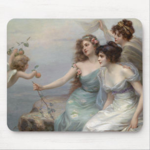 3 Damen und Engel Mousepad