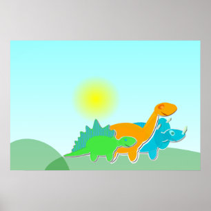 3 Dinosaurier Friends Poster