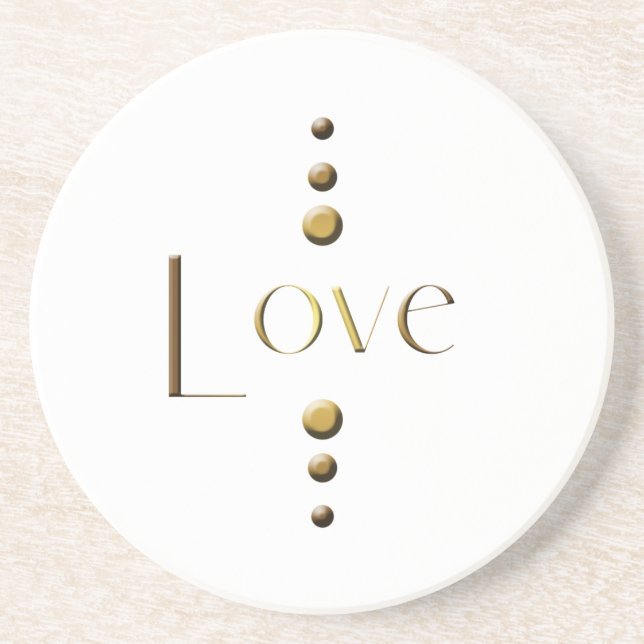 3 Dot-Gold-Block-Liebe Getränkeuntersetzer (Vorne)
