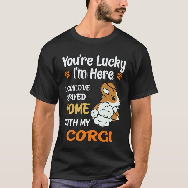 3 Du hast Glück Corgi T-Shirt (Vorderseite)