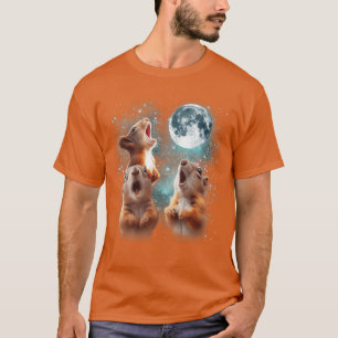 3 Eichhörnchen-Mond heulender Eichhörnchen-Kopf Lu T-Shirt