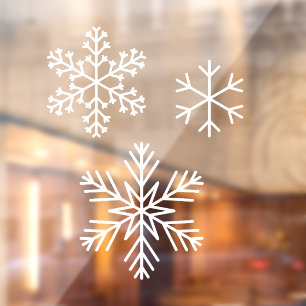 3 Einfache weiße Schneeflocken Weihnachtsdekor Vin Fensteraufkleber