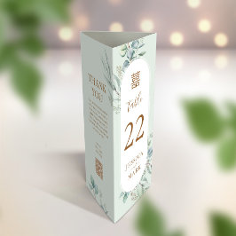 3 en 1 Numéro de tableau, Menu et carte de remerci