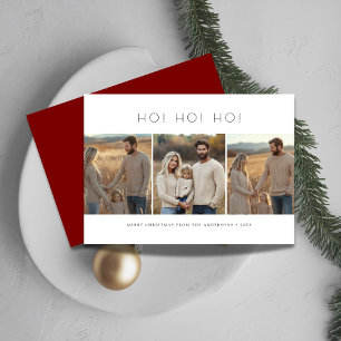 3 Enfants Photo Famille Funny Ho Ho Ho Carte de No