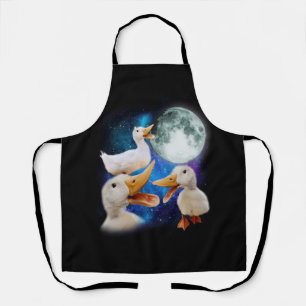 3 Enten Howl at Moon Funny Weiß Pekin Ente Schürze