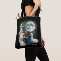 3 Enten Howl at Moon Funny Weiß Pekin Ente