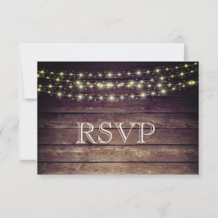 3 Entree Choice Rustic Mason Jar Wedding Response RSVP Karte