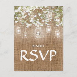 3 Entree Choice UAWG Gipskraut Rustic Burlap Einladungspostkarte