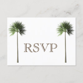3 Entree Tropical Palm Tree Menu UAWG Wedding Card Einladung
