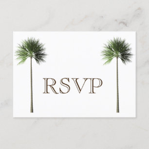 3 Entree Tropical Palm Tree Menu UAWG Wedding Card Einladung