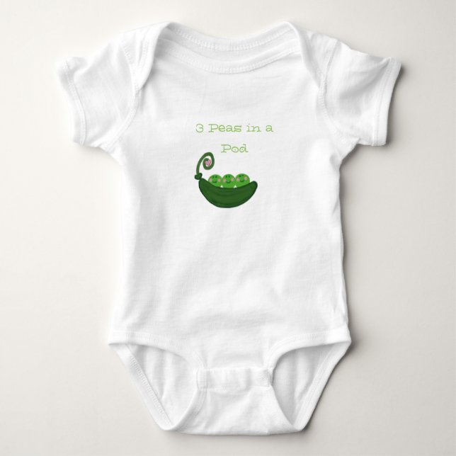 3 Erbsen in der Hülse Baby Strampler (Vorderseite)