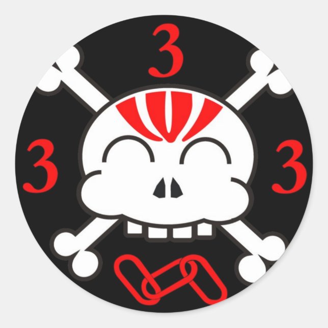 3 est un numéro magique autocollant (Devant)