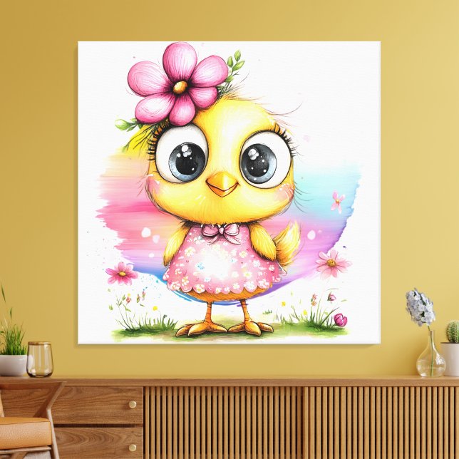#3 Fantasy Chick -> #3 Fantasy-Hühnchen Leinwanddruck (Insitu (Wohnzimmer))