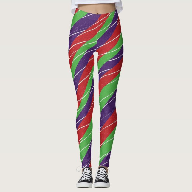 3-Farbige Candy-Cane-Leggings Leggings (Vorderseite)