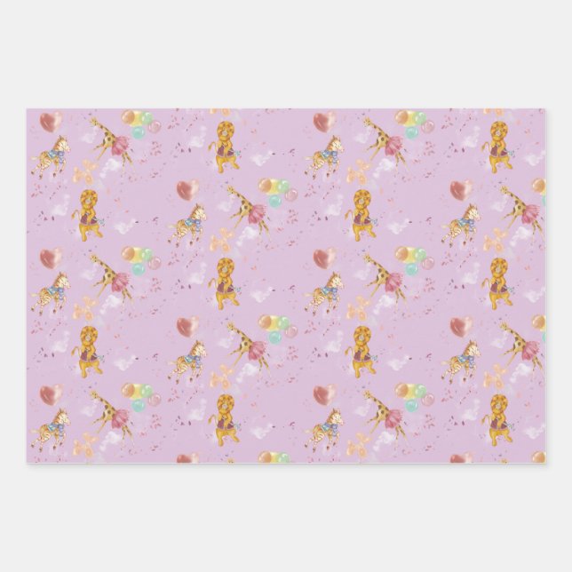 3-farbiges Savanna Flat Wrapping Papier 3 Blätter (Vorderseite)