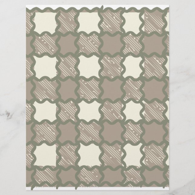 3 Farbquiggge Kariertes Scrapbook-Papier (Vorderseite)