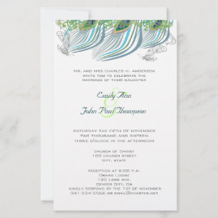 3 Feder Vintage Pfau Hochzeit
