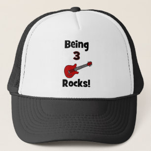 3 Felsen sein! Mit Gitarre Rockstar Rocker Truckerkappe