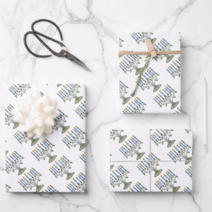 3 feuilles d'enveloppes-cadeaux - Hanoukka Chanuka