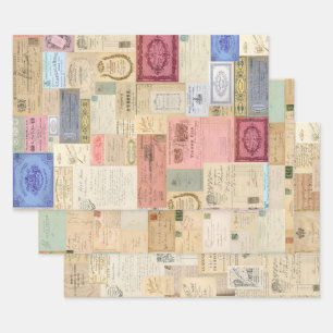 3 feuilles Ephemera Collage