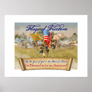 "3 Flaggen der Freiheit" Wertposter Poster