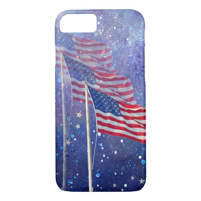 3 Flags mit Starry Background Apple iPhone 7 Fall Case-Mate iPhone Hülle (Rückseite)