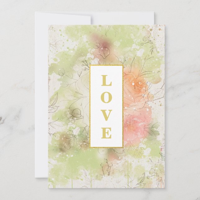 *~ 3 Floral Romantische LIEBE AR26 QR UAWG Wedding Einladung (Vorderseite)