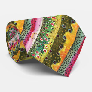 3 Forelle Brook Rainbow Brown Neck Tie Krawatte