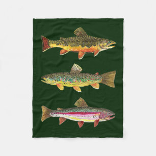 3 Forellen für die Fischerei und die Fischerei Fleecedecke
