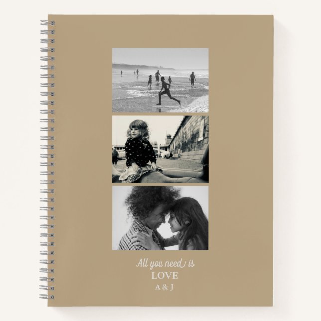 3 Foto "All You Need is Liebe" Journal-Notebook Notizbuch (Vorderseite)