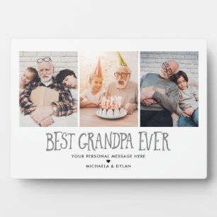 3-Foto-Beste Opa je Tabletop Plaque Fotoplatte