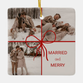 3 Foto-Bogen-Weihnachtsgeschenk für Neuvermählte M Keramikornament