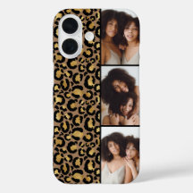 3 Foto Braun und Gold Leopardendruck