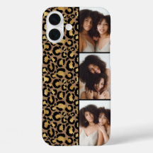 3 Foto Braun und Gold Leopardendruck
