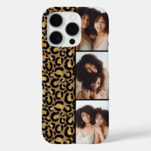 3 Foto Braun und Gold Leopardendruck