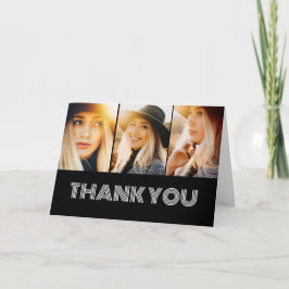3 Foto Collage Abschluss Danke Karte