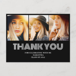3 Foto Collage Abschluss Vielen Dank Postkarte