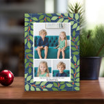 3 Foto Collage Botanische Jahreszeit der Marine Feiertagskarte<br><div class="desc">Verwenden Sie 3 Bilder und machen Sie einen einzigartigen und trendigen Holiday-Gruß mit einem einfachen,  minimalen Eukalyptusblattmuster auf der Rückseite. Wenn Sie etwas bewegen möchten,  klicken Sie auf die Schaltfläche Anpassen,  um Änderungen vorzunehmen.</div>