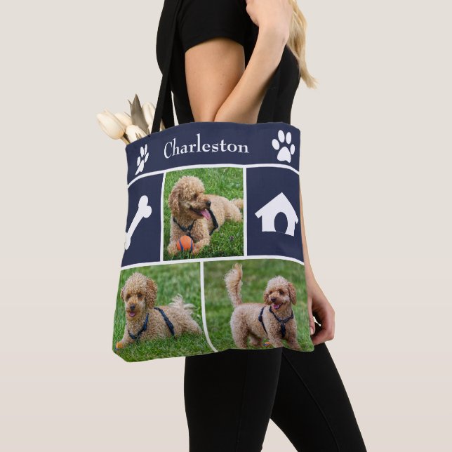 3 Foto Collage Canine Tote Bag Tasche (Von Nahem)