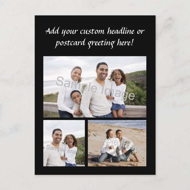 3-Foto Collage Custom Postcard Postkarte (Vorderseite)