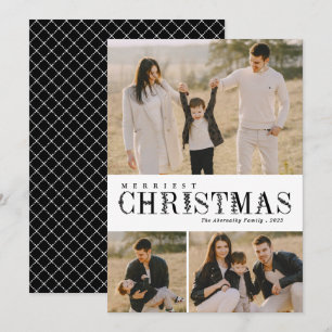 3 Foto Collage Grüne Buchstaben Weihnachten Schwar