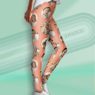 3 Foto Collage Halbbrick Muster - Korallenzirkel Leggings