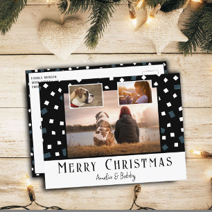 3 Foto Collage Modern Schwarz Weiß Weihnachten