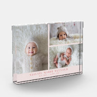 3 Foto Collage Pink Neuer Baby Keepake